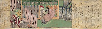 The Tale of Genji Handscrolls, Tanaka Shinbi (Japanese, 1875–1975), Handscroll; paintings: ink and color on paper; calligraphy: ink on paper with gold and silver decoration, Japan