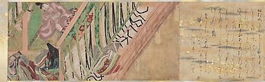 The Tale of Genji Handscrolls, Tanaka Shinbi (Japanese, 1875–1975), Handscroll; paintings: ink and color on paper; calligraphy: ink on paper with gold and silver decoration, Japan