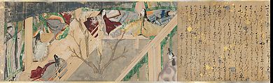 The Tale of Genji Handscrolls, Tanaka Shinbi (Japanese, 1875–1975), Handscroll; paintings: ink and color on paper; calligraphy: ink on paper with gold and silver decoration, Japan