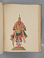 Album of Hindu deities, Unidentified artists (Indian, Madurai, ca. 1830s), Watercolor, ink, and gold on paper, India