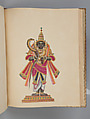 Album of Hindu deities, Unidentified artists (Indian, Madurai, ca. 1830s), Watercolor, ink, and gold on paper, India