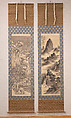 Summer Landscape / Winter Landscape, Hayashi Hyakuhi  Japanese, Diptych of hanging scrolls: ink and color on silk, Japan
