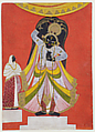 Balarama under worship, Opaque watercolor and gold on paper, India, Uttar Pradesh, probably Awadh (Oudh)