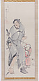 Monkey on a Rock; Monkey Trainer with Chinese Children and Puppy, Nagasawa Rosetsu (Japanese, 1754–1799), Pair of hanging scrolls; ink and color on paper, Japan