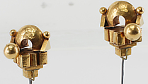 Pairs of gold ear ornaments, Thandatti, Gold sheet and granulation, India