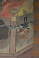 The Fury of Monk Raigō, Kobayashi Kiyochika (Japanese, 1847–1915), Hanging scroll; ink, color, and gold paint on silk, Japan