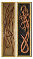 Peace Score (Heiwa no fu), Iizuka Shōkansai (Japanese, 1919–2004), Set of two framed bamboo panels; timber bamboo, rattan, and metal, Japan