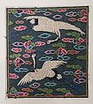 Civil-Official Hyungbae (Rank Badge), Silk embroidery on silk damask, Korea