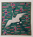 Civil-Official Hyungbae (Rank Badge), Silk embroidery on silk damask, Korea