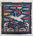 Civil-Official Hyungbae (Rank Badge), Silk embroidery on silk damask, Korea