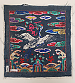Civil-Official Hyungbae (Rank Badge), Silk embroidery on silk damask, Korea