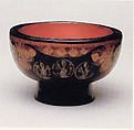 Three Nesting Bowls (Mitsuwan), Red and black lacquer on wood; applied decoration with gold and silver foil, Japan