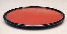 Round Tray, Red and black lacquer; Negoro ware, Japan