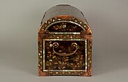 Coffer in Nanban (Southern Barbarian) Style, Gold maki-e and mother-of-pearl inlay on black lacquer; gilt-bronze fittings, Japan