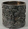 Brush Holder with Literary Gathering, Silver, China