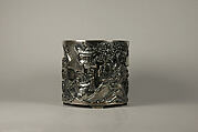 Brush Holder with Literary Gathering, Silver, China