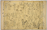 Pictures of Human Figures, Unidentified artist, Ink on paper, Japan