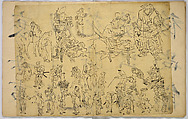Pictures of Human Figures, Unidentified artist, Ink on paper, Japan