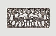 Belt Plaque with Three Ibexes, Bronze, Northwest China