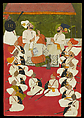 Rathor Noblemen in Durbar, Opaque watercolor with gold on paper, India, Rajasthan, Marwar