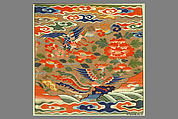 Rank badge with two phoenixes, Silk and metal thread tapestry (kesi), China