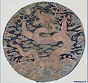 Dragon Roundel from a Ceremonial Garment, Silk and metallic thread embroidery on silk satin, China