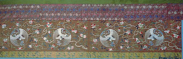 Valance, Silk and metallic thread embroidery on silk, China