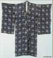 Girl's Summer Kimono with Design of Sea Bream and Bamboo, Ikat-patterned plain-weave ramie, Japan