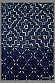 Sashiko Kimono, Indigo-dyed plain-weave cotton, quilted and embroidered with white cotton thread, Japan