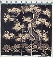Noren with Design of Flowering Cherry Tree, Indigo-dyed hemp, Japan