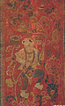 Vertical pendant with boys holding a lotus scroll, Complex gauze silk with supplementary silk and metal thread weft patterning, China