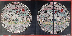 Rank Badge with Crane, Silk, silver and gold, China