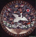 Rank Badge with Crane, Silk, metallic thread, China