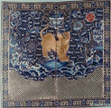 Rank Badge with Tiger Cat, Silk and gold, China