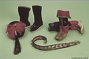 Lamaist Priest's Shoes, Pigskin, silk, China or Tibet