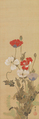 Poppies, Suzuki Kiitsu (Japanese, 1796–1858), Hanging scroll; ink and color on silk, Japan