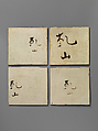 Tiles with Waka (Court Poems) of the Four Seasons, Style of Ogata Kenzan (Japanese, 1663–1743), Stoneware with polychrome underglaze enamels , Japan