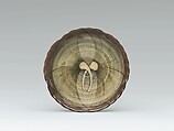 Dish, Stoneware with brushed white slip and copper-green and iron-brown glazes (Utsutsugawa ware), Japan