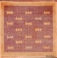Kneeling mat with bats on swastika-fret ground, Foundation: cotton warp and weft; wool knotting, China