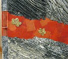 Life's Symphony (Kyoku), Maio Motoko (Japanese, born Tokyo, 1948), Pair of six-panel folding screens; crushed paper, ink, white pigment (gofun), gold leaf, and silk on paper, Japan