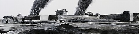 Temptation of the Land, Qiu Anxiong (Chinese, born 1972), Three-channel animated video with sound: 13 min. 25 sec., China