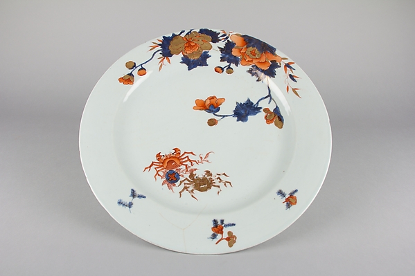 Dish with crabs and flowers