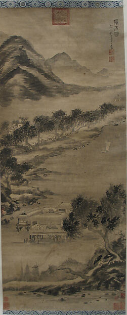 明/清  佚名  舊傳方從義  風雨圖  軸|Wind and Water: Landscape in the Style of Mi Fu