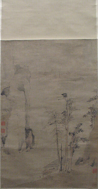 清 佚名 舊傳陸治 秋林圖 軸|An Autumnal Grove