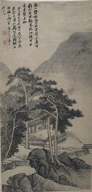 清   佚名   倣吳歷   茂林草堂圖   軸|A Lodge in the Hills