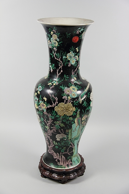 Vase with birds and flowers