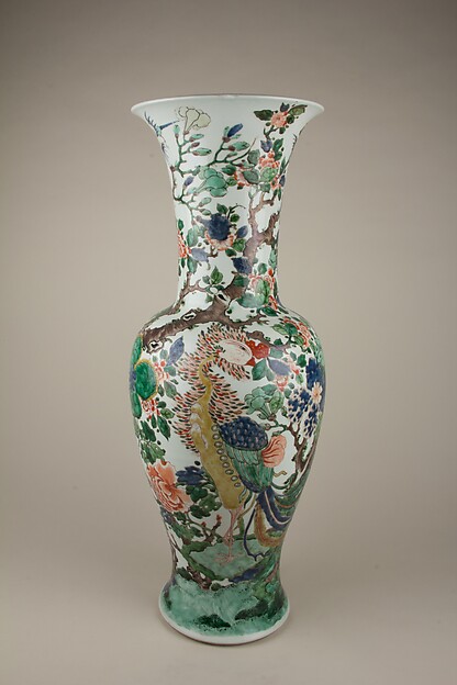 Vase with birds and flowers