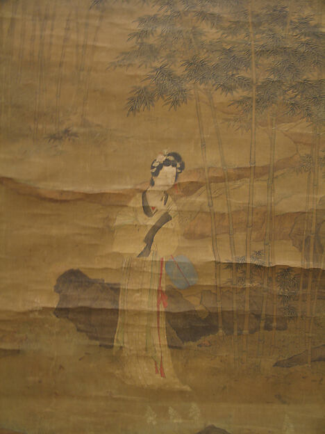 明   沈碩   仿仇英文玉圖   軸|Lady in a Bamboo Grove after Qiu Ying