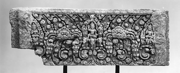 Lintel with Indra and Two Attendants