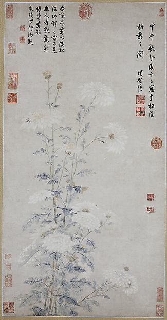 明/清  項聖謨  白菊圖  軸|White Chrysanthemums